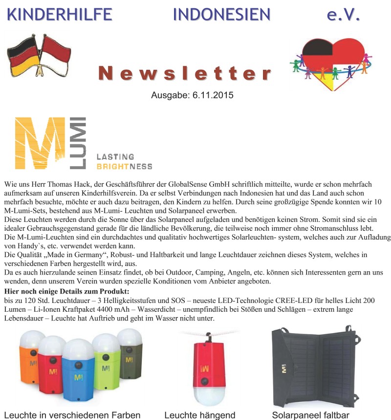 Kinderhilfe Newsletter